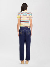 Pantalon court fuselé - Dark Denim