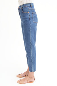 Jean taille haute - Shady Cobalt