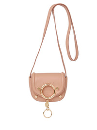 Mini sac à bandoulière Mara en cuir - Coffee Pink