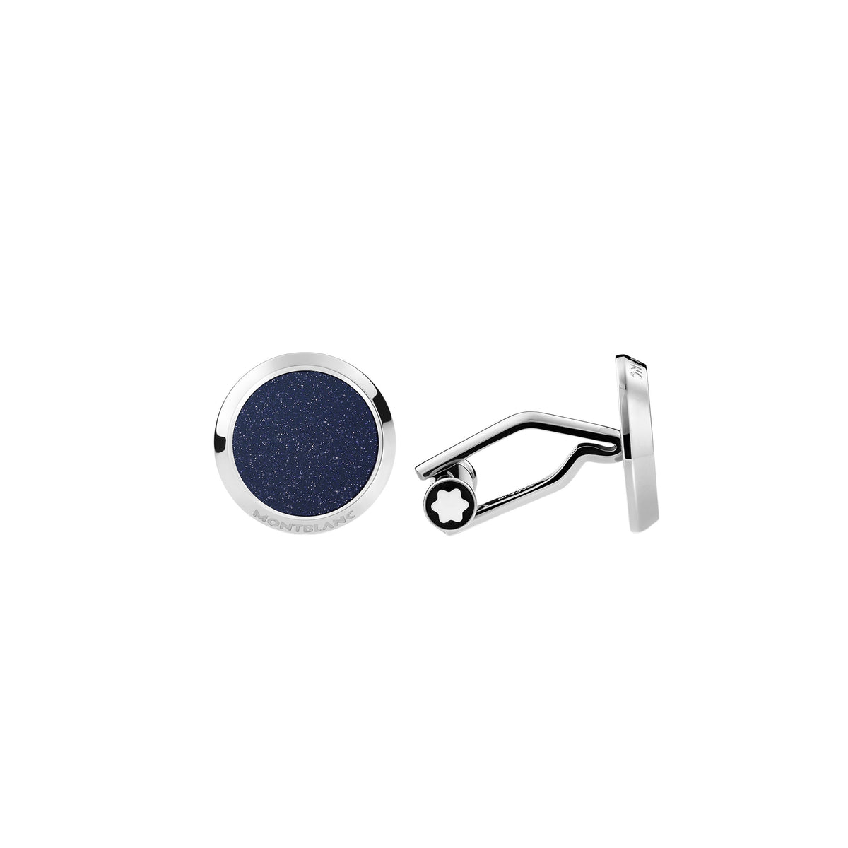 Boutons de Manchette Meisterstück avec Incrustation de Pierre de Soleil Bleue