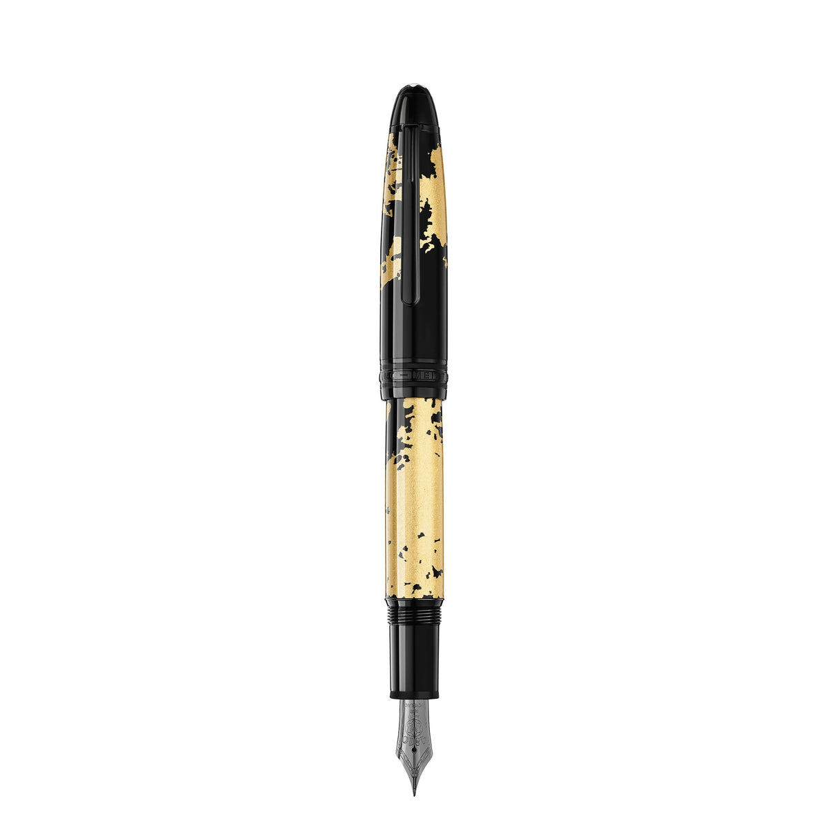 Stylo plume (F) Meisterstück Solitaire Calligraphie motif feuille d’or