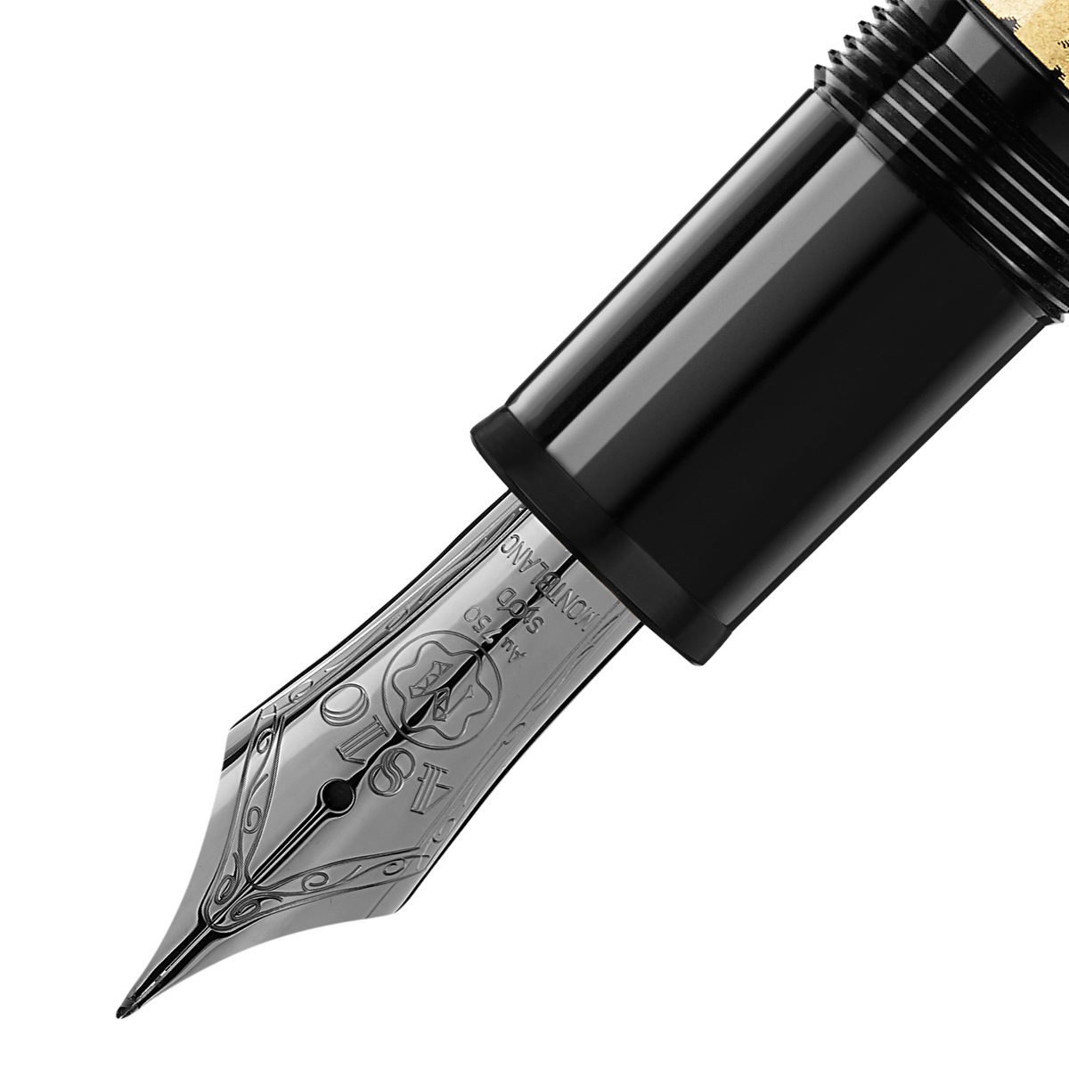 Stylo plume (M) Meisterstück Solitaire Calligraphie motif feuille d’or