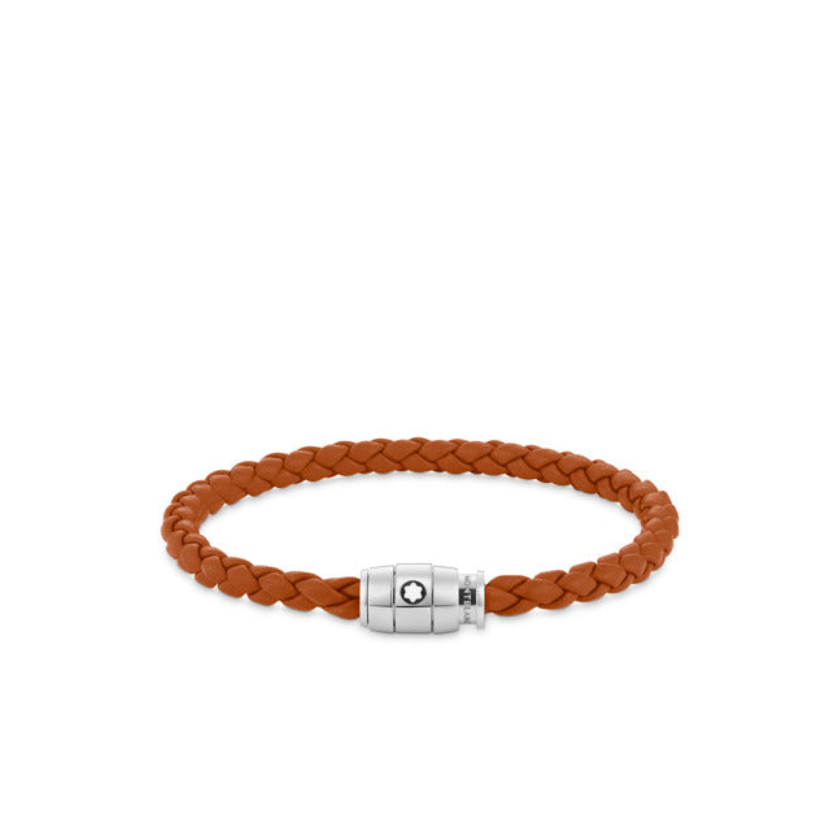 Bracelet à 3 anneaux de la collection Meisterstück en acier et en cuir rouille