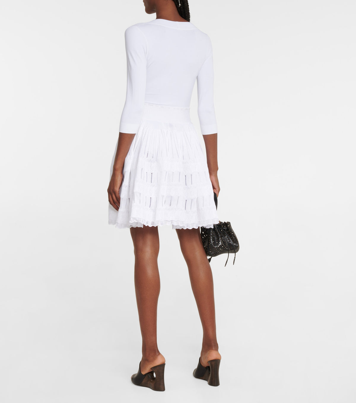 Jupe taille haute fluide - Blanc Optique