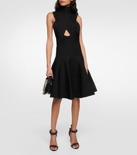 Ribbed flared dress - Black Alaïa
