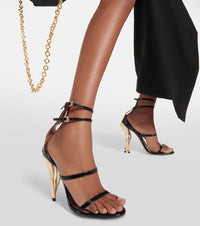 Cabaret sandals in patent leather - Black & Black