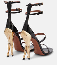 Cabaret sandals in patent leather - Black & Black