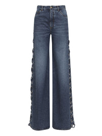 Jean large à lacets - Faded Denim