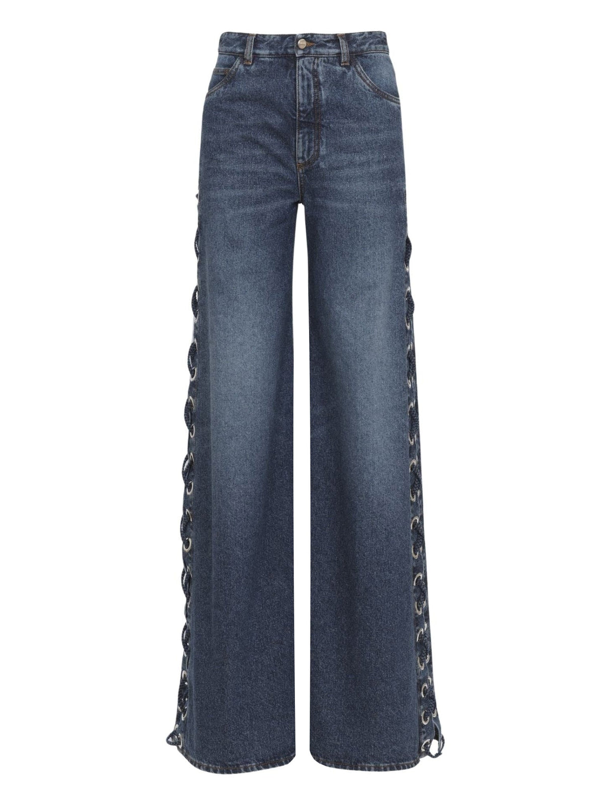 Jean large à lacets - Faded Denim