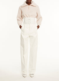 Wool and cashmere zip-neck jumper - Candy