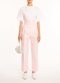 Straight-leg silk blend trousers - Pink