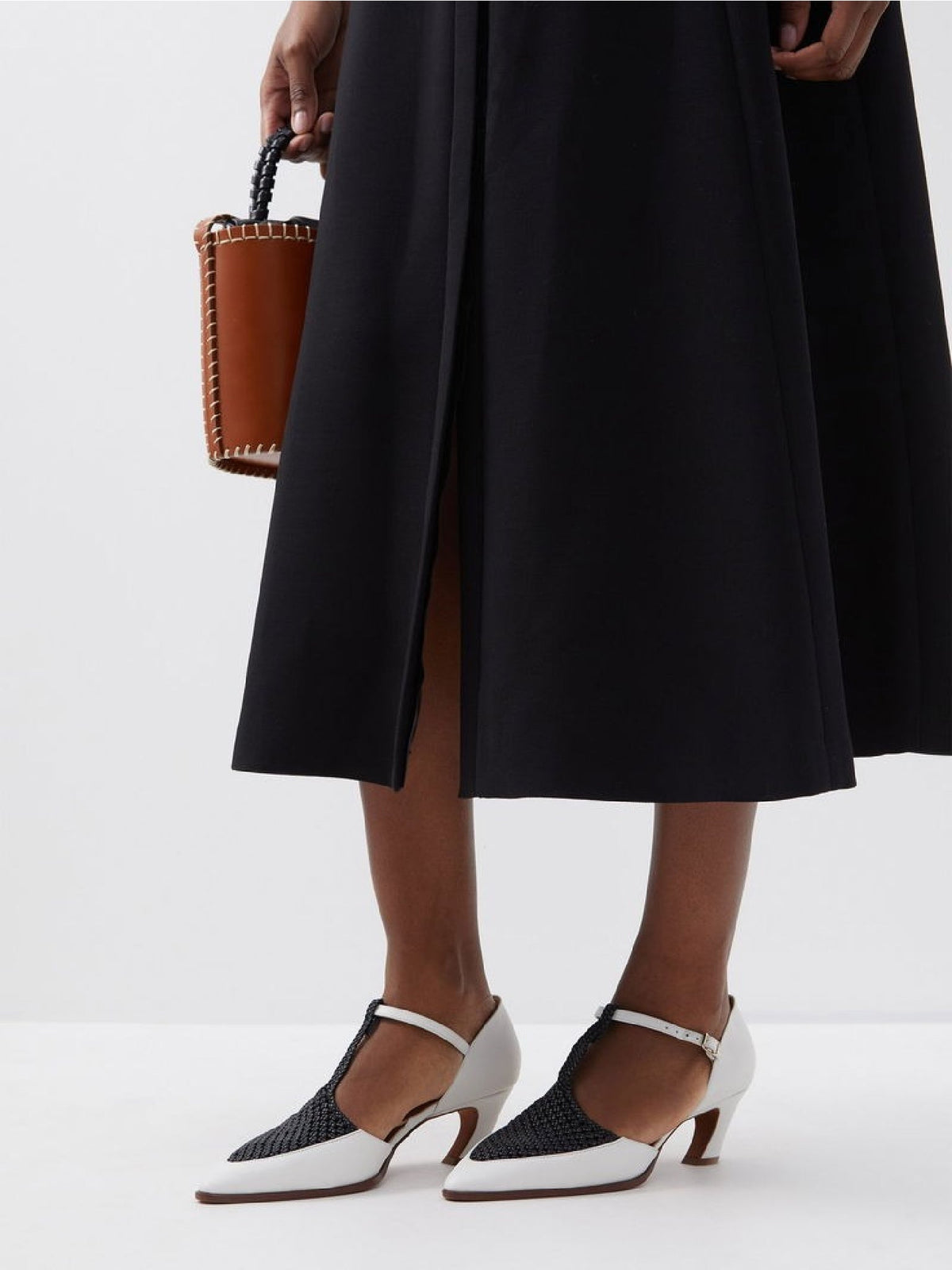 Escarpins mary jane Olene 50 en cuir - White & Black