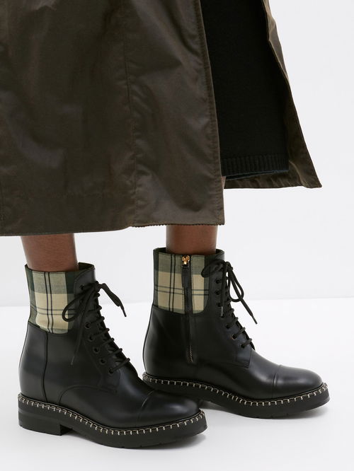 Bottines Noua Barbour x Chloé à lacets - Black