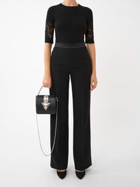 Micro sac porté épaule Penelope en cuir - Black