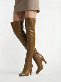 Bottes Hautes B Eve en cuir - Dark Khaki