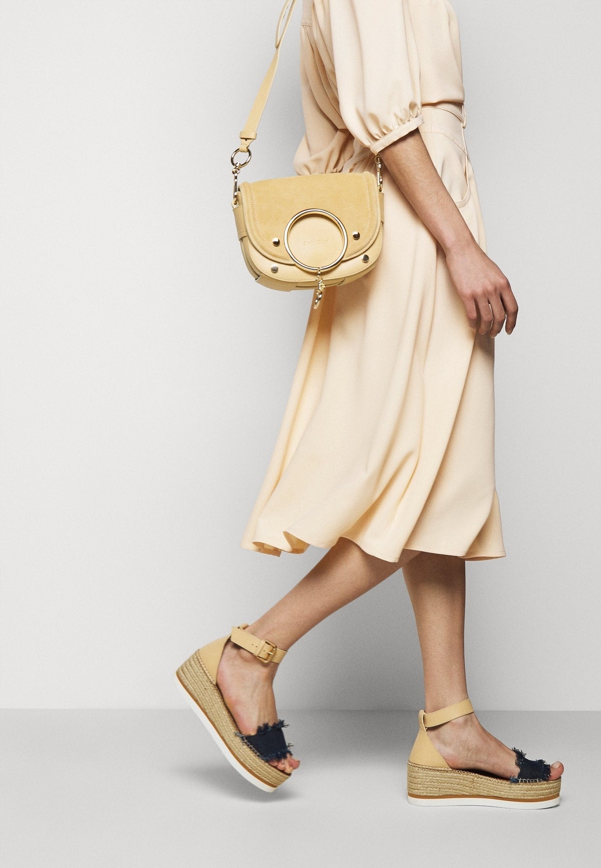 Jupe midi ample - Macadamia Brown