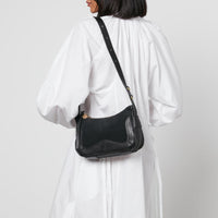 Mini sac hobo Hana en cuir - Black