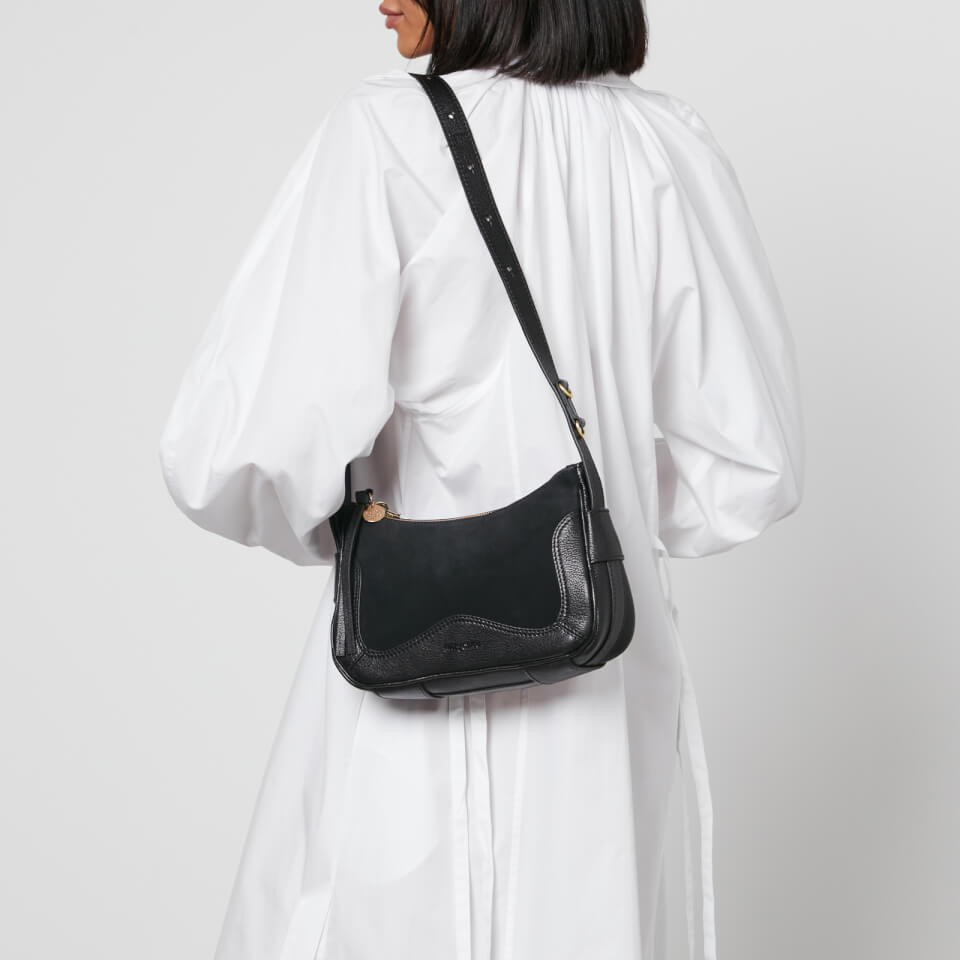 Mini sac hobo Hana en cuir - Black