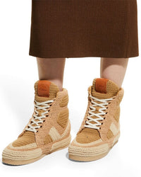 Sneakers Myha montantes effet crochet - Quiet Brown