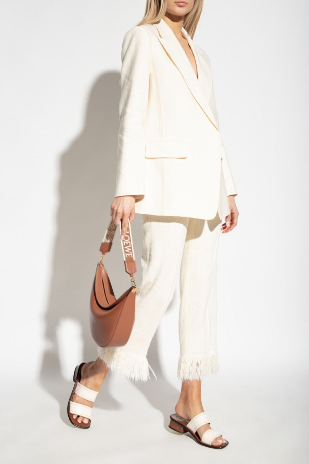 Mules Laia à double brides 35 en cuir - Eggshell