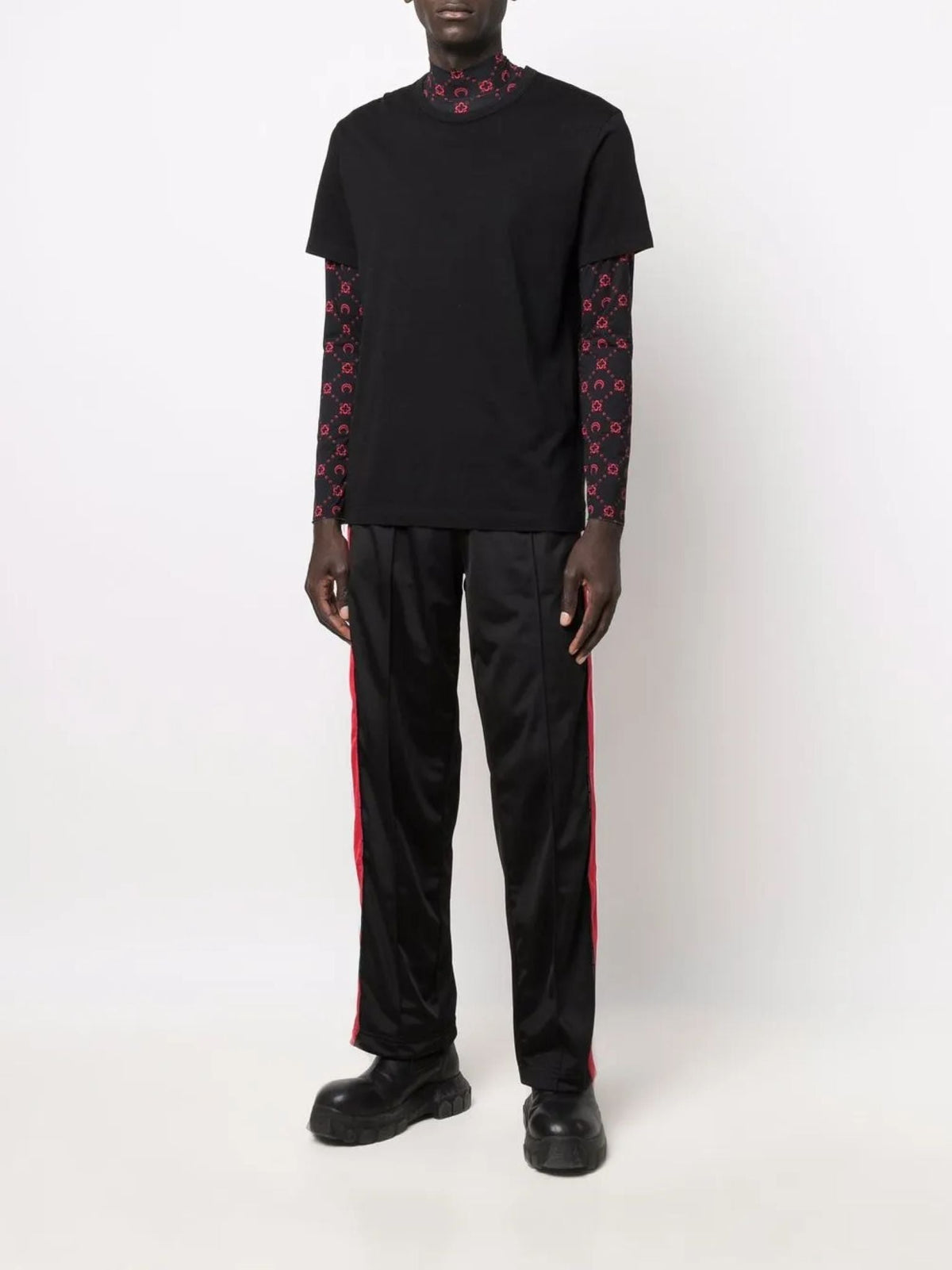 Pantalon droit à bandes en laine - Abyssal Blue