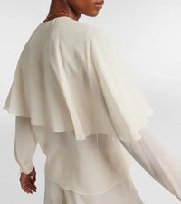NEW_Top à volants en soie - Dusty Camel