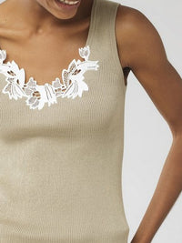 NEW_Top à col rond  - Bleached Khaki