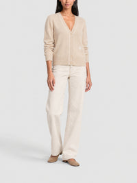 NEW_Cardigan à boutons en laine et cachemire - Creamy Beige