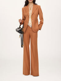 NEW_Pantalon evasé en laine - Pearl Beige