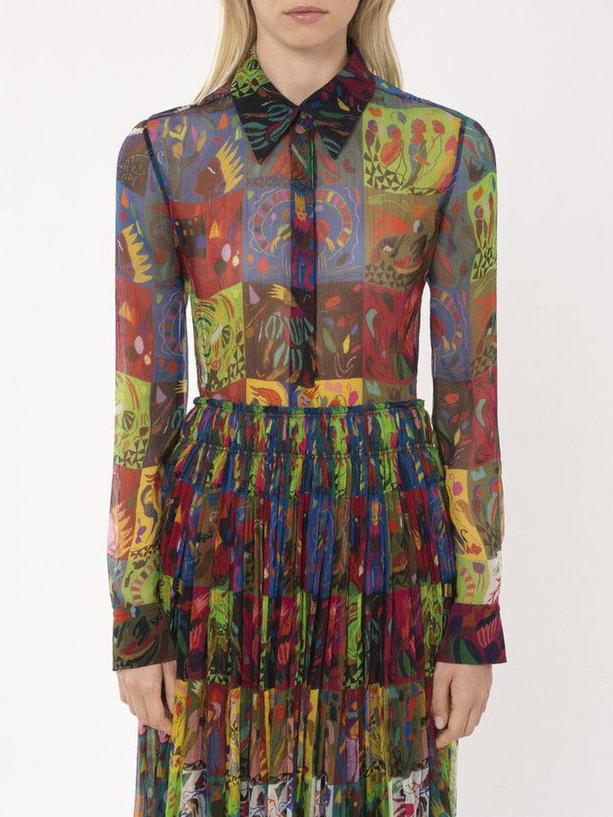 NEW_Top imprimé en soie - Multicolor