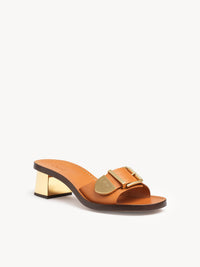 Mules Rebecca 70 en cuir - Luminous Ochre