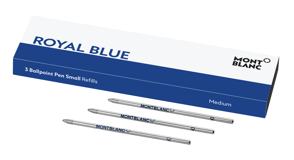 3x Recharges pour Stylo Bille Petit Modèle, Royal Blue