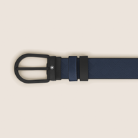 Lanière réversible à boucle fer à cheval de 30 mm en cuir bleu encre/noir