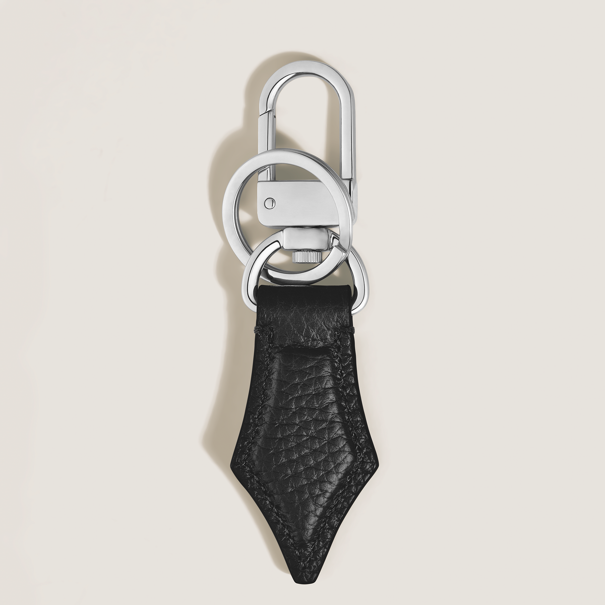 Porte-Clés Plume en Cuir Grainé