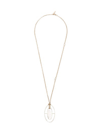Collier Jemma à large médaillon en laiton - Pearl