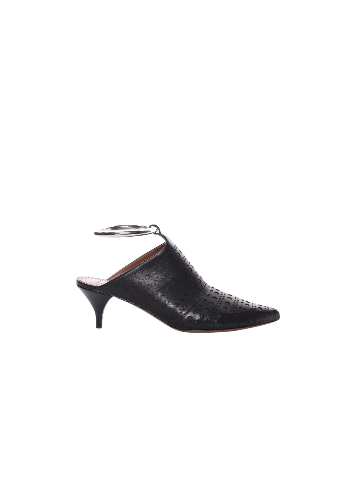 Mules 55 in perforated leather - Black intense