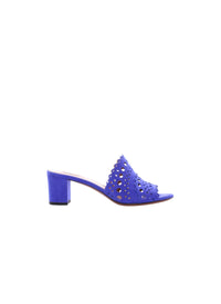 Vienna 60 mules in leather - Indigo Blue