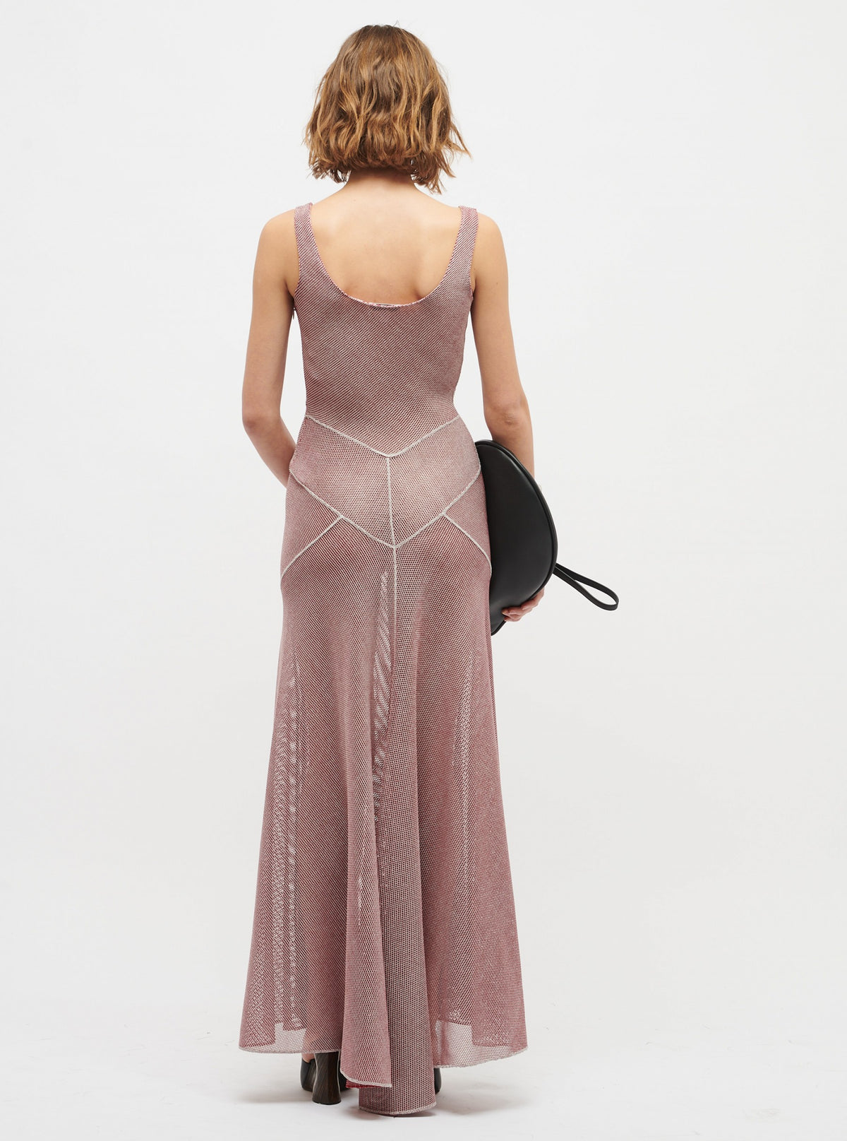 Robe en maille bicolore - Rouge & Argent