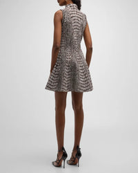 Robe patineuse jacquard croco - Noir & Marron
