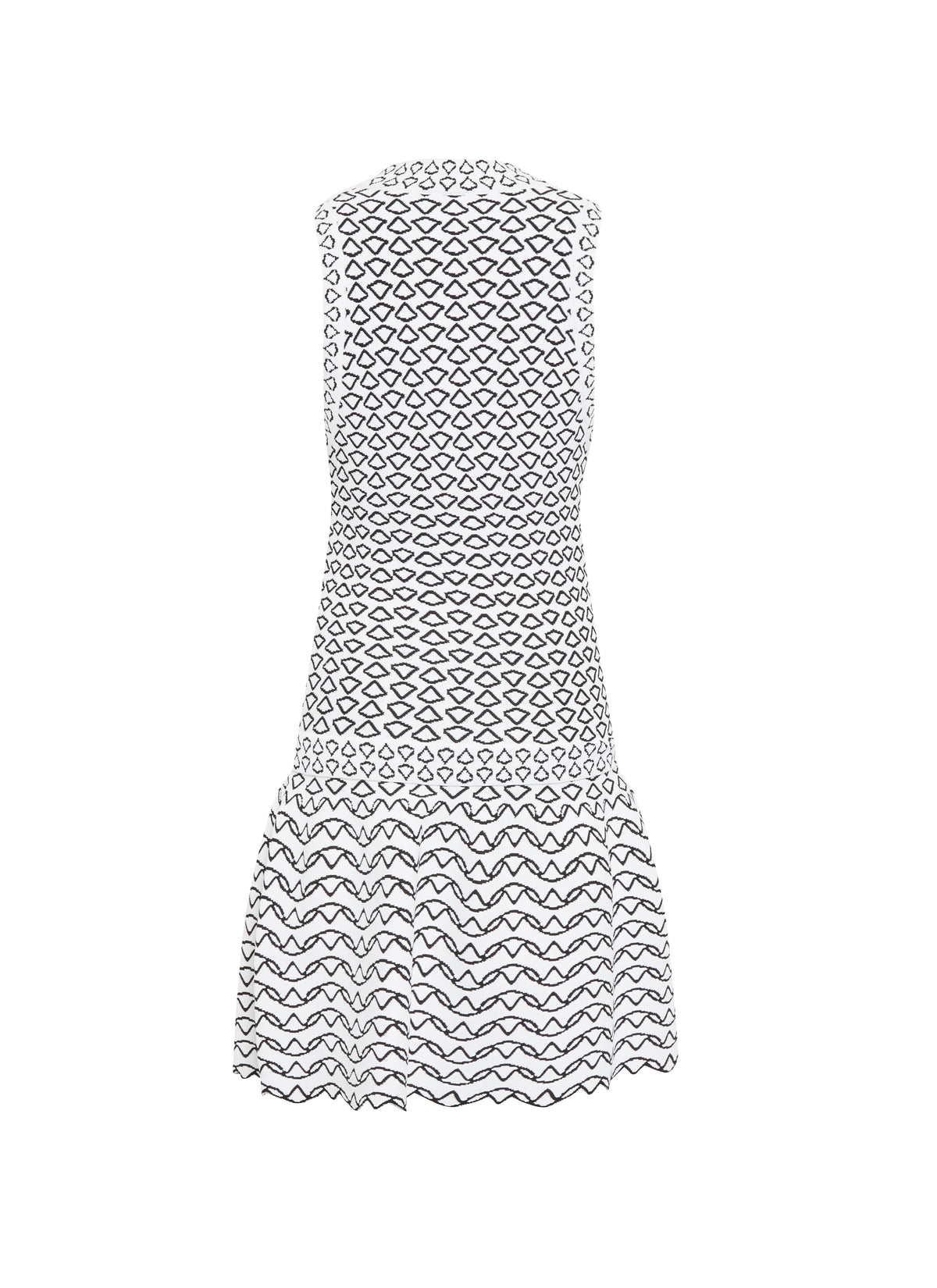 Robe courte sans manches Fantasia en maille - Blanc & Noir