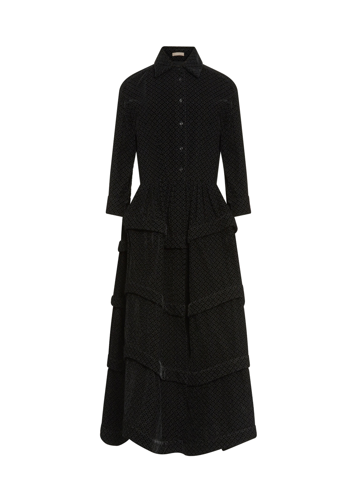 Shirt dress with arabesque pattern - Black