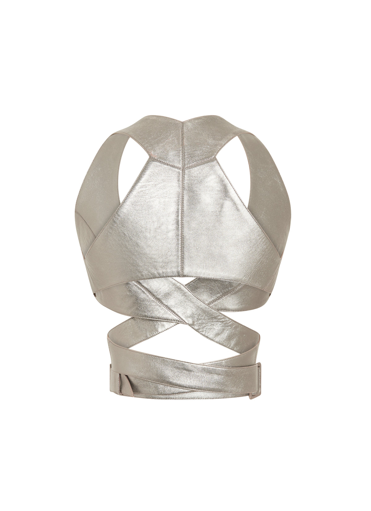 Bustier en cuir - Argent