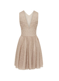 Robe brodée sans manches - Nude