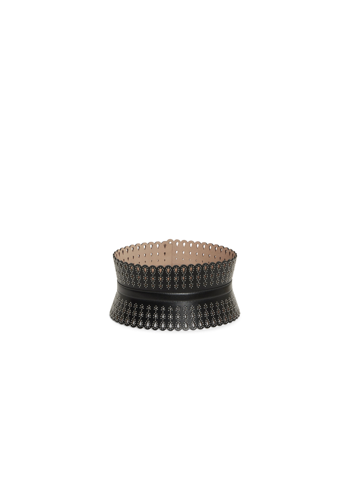Studded leather corset - Black