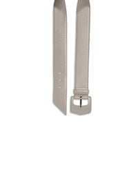 Oversized leather geometric buckle belt - Turtle Dove