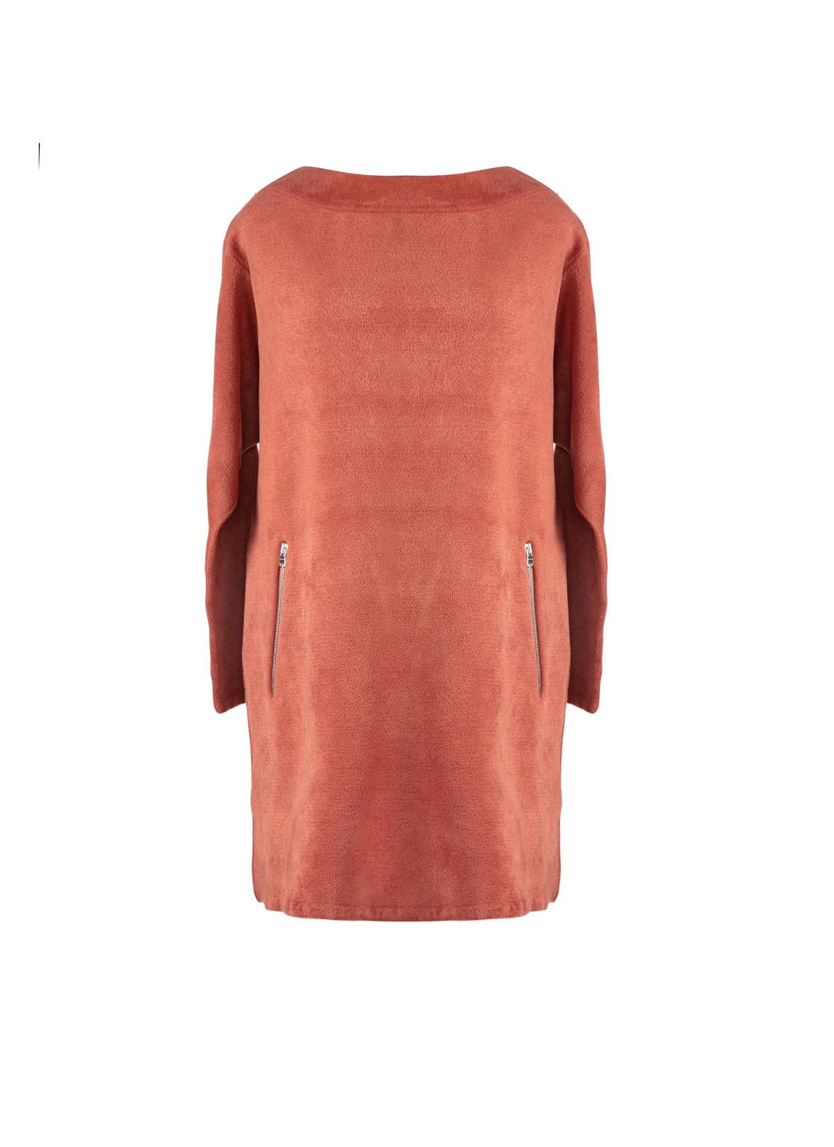 Robe à manches longues en velours - Noisette