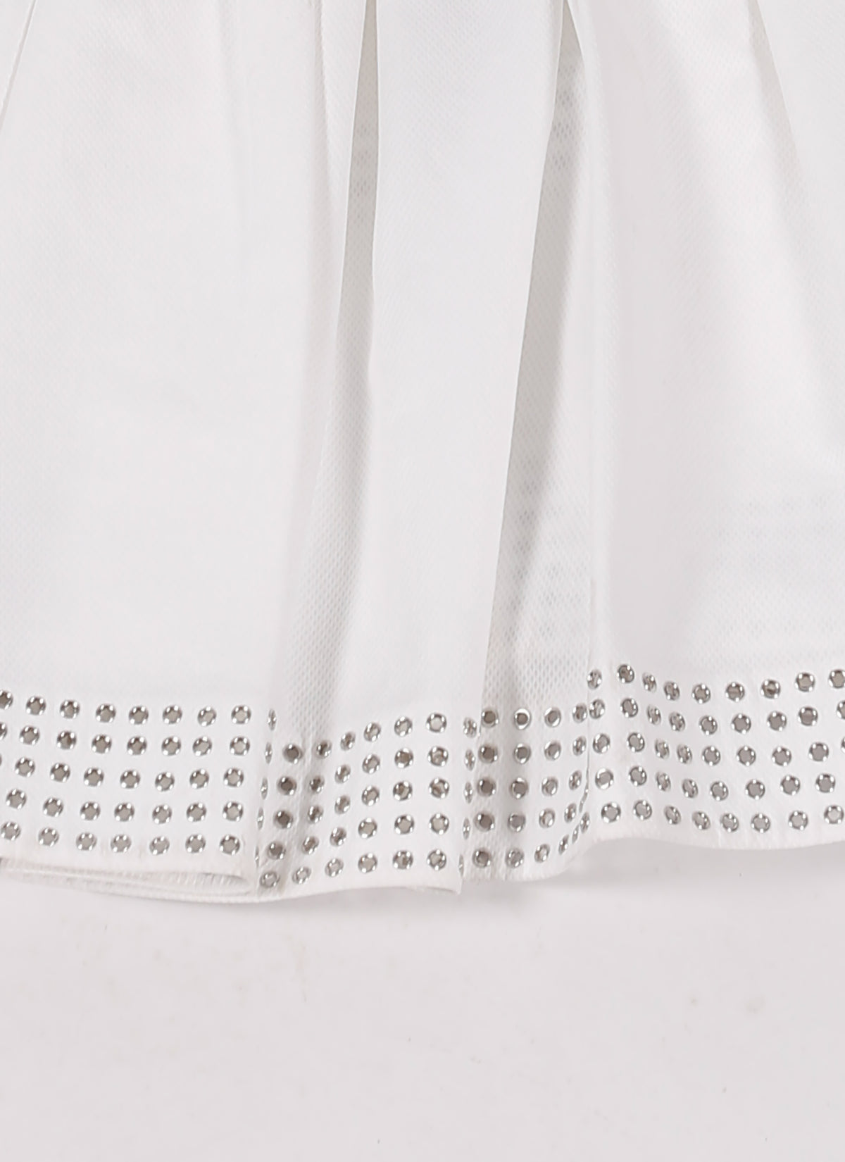 Short asymmetric openwork skirt - White