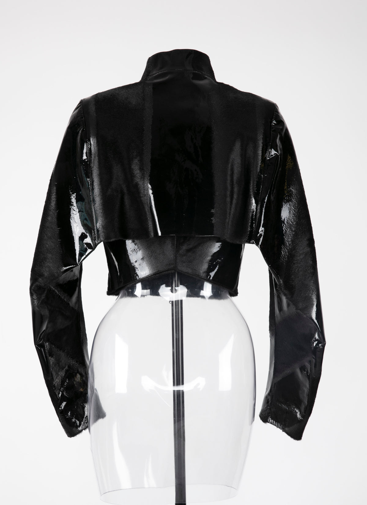 Patent leather long sleeve jacket - Black