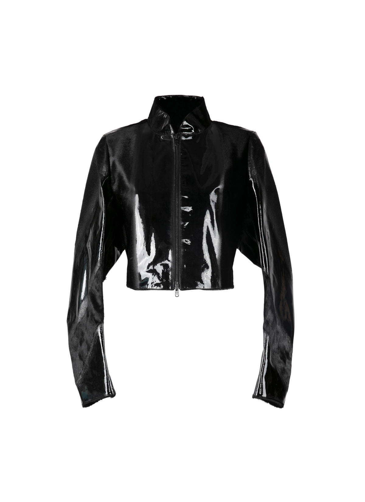 Patent leather long sleeve jacket - Black