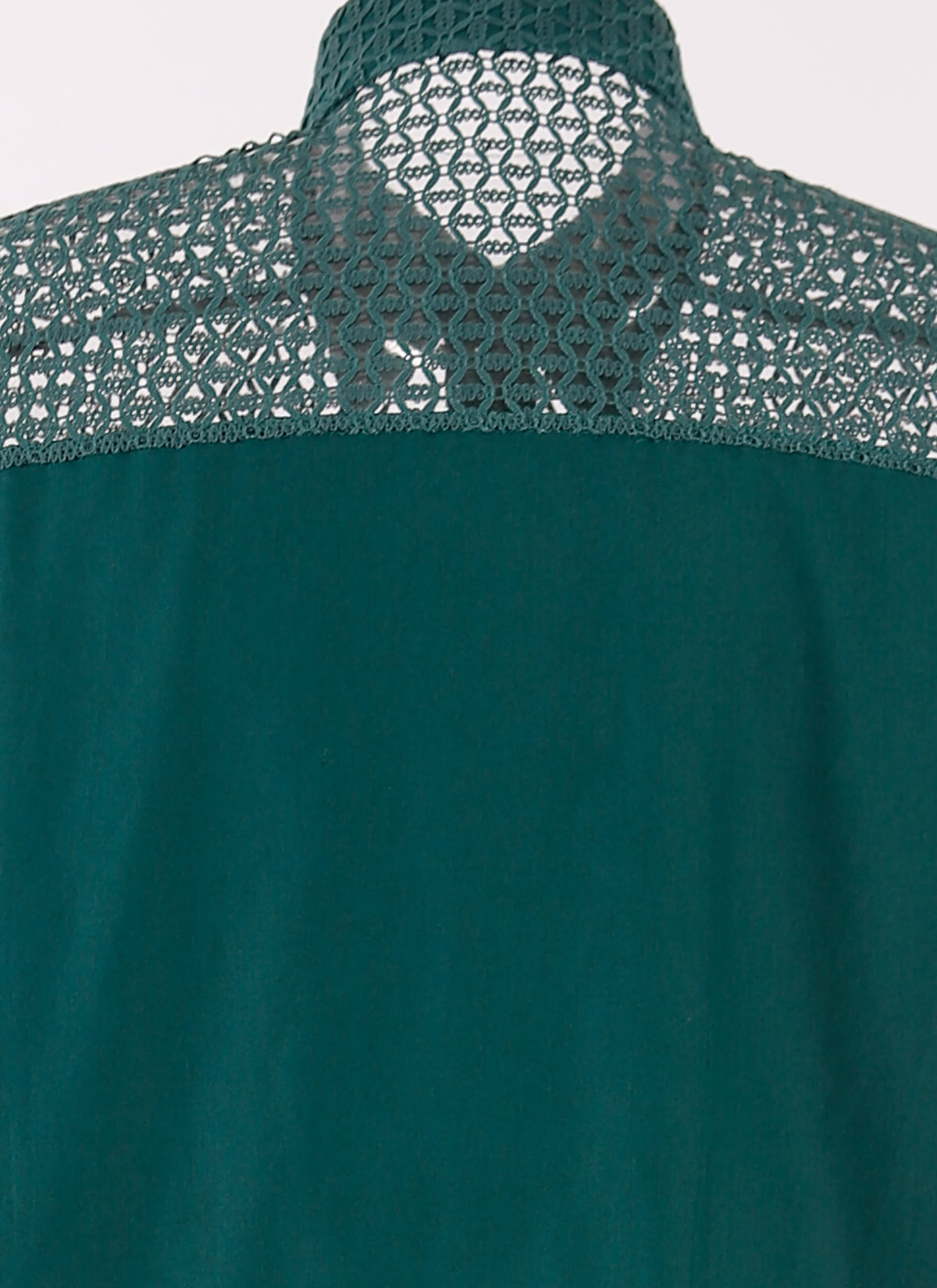 Chemise bi-matière ajourée - Bleu Canard